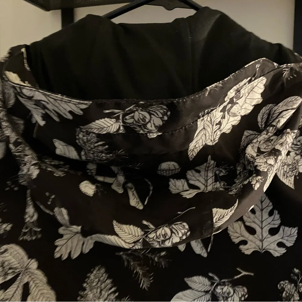 Joules Black and White Floral Rain Jacket - Picture 6 of 8